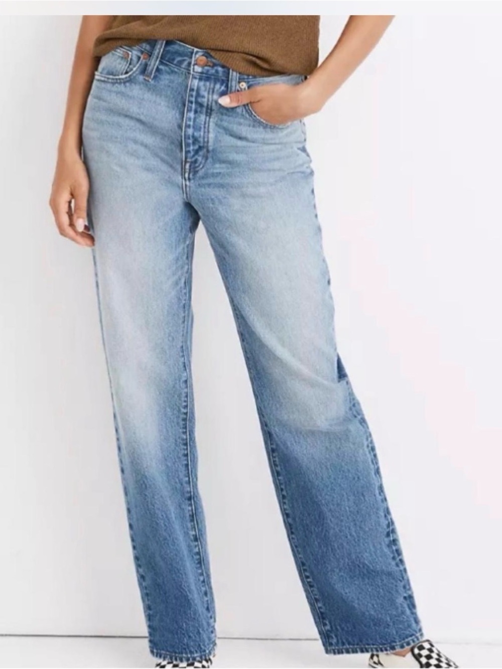 Madewell The Dad Jean Light Blue Straight-Leg Jeans Size 27